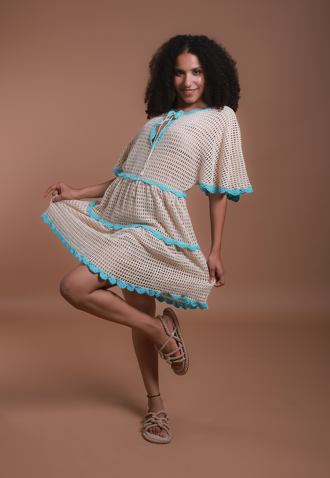 Sunshine Peach Crochet Dress Resort-Ready Glow | Nobo Label Nobo Sunshine Peach Crochet Dress Resort-Ready Glow | Nobo Label Nobo