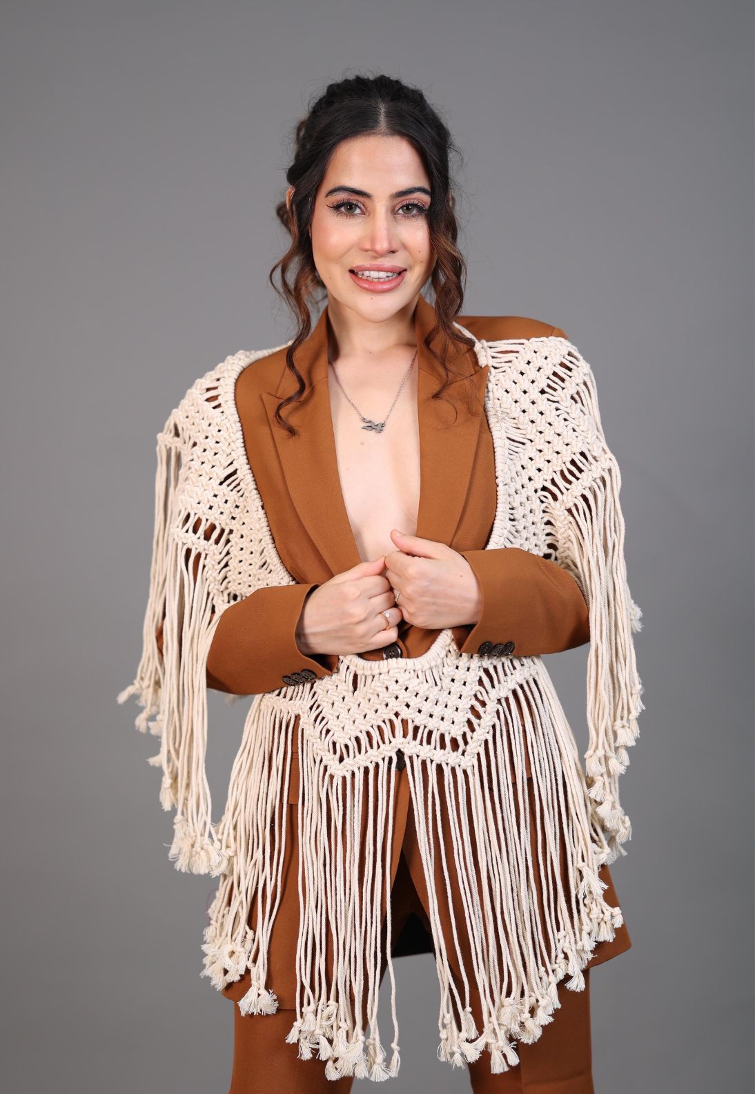 Tan Macrame Pant Suit