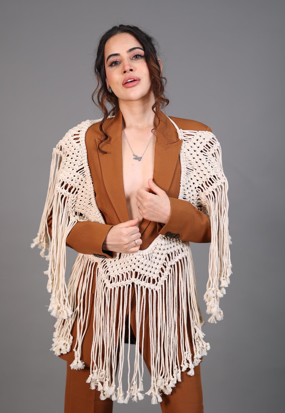 Tan Macrame Pant Suit