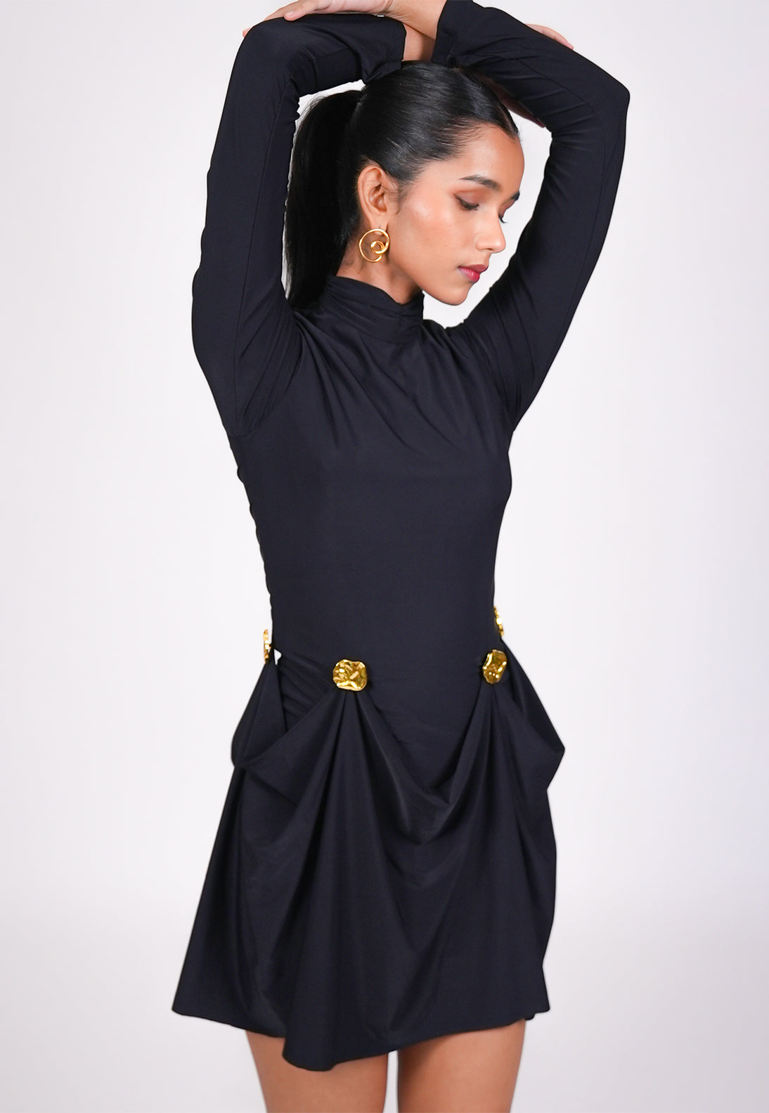 Noir Goddess Metal-Drape Dress Black | Glam Night Dress Nobo 2XL Noir Goddess Metal-Drape Dress Black | Glam Night Dress Nobo 2XL